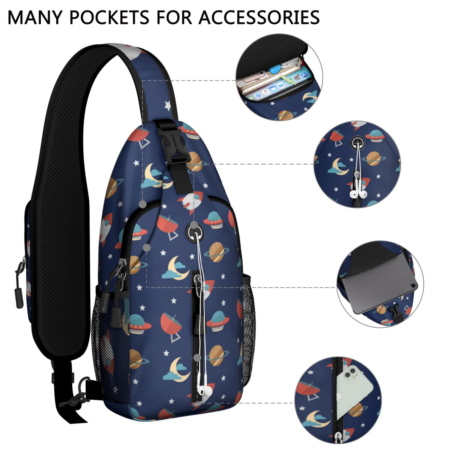Vintage Dog Graphic Outdoor Sling Bag – Breathable Back, Reinforced Seams, Artistic Style – Dog Lovers Adventure Bag