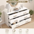 thumbnail image 5 of White 6 Drawer Dresser Organizer for Bedroom, Wood Large Storage Drawers, Modern Wide Chest of Drawers with Golden Handle for Living Room Entry Hallway Furniture, 5 of 8
