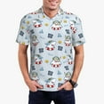 thumbnail image 4 of Xecao Swimming Shark for Mens' Casual Short Sleeve Button-Down Polo Shirts for a Classic Golf Look, 4 of 9