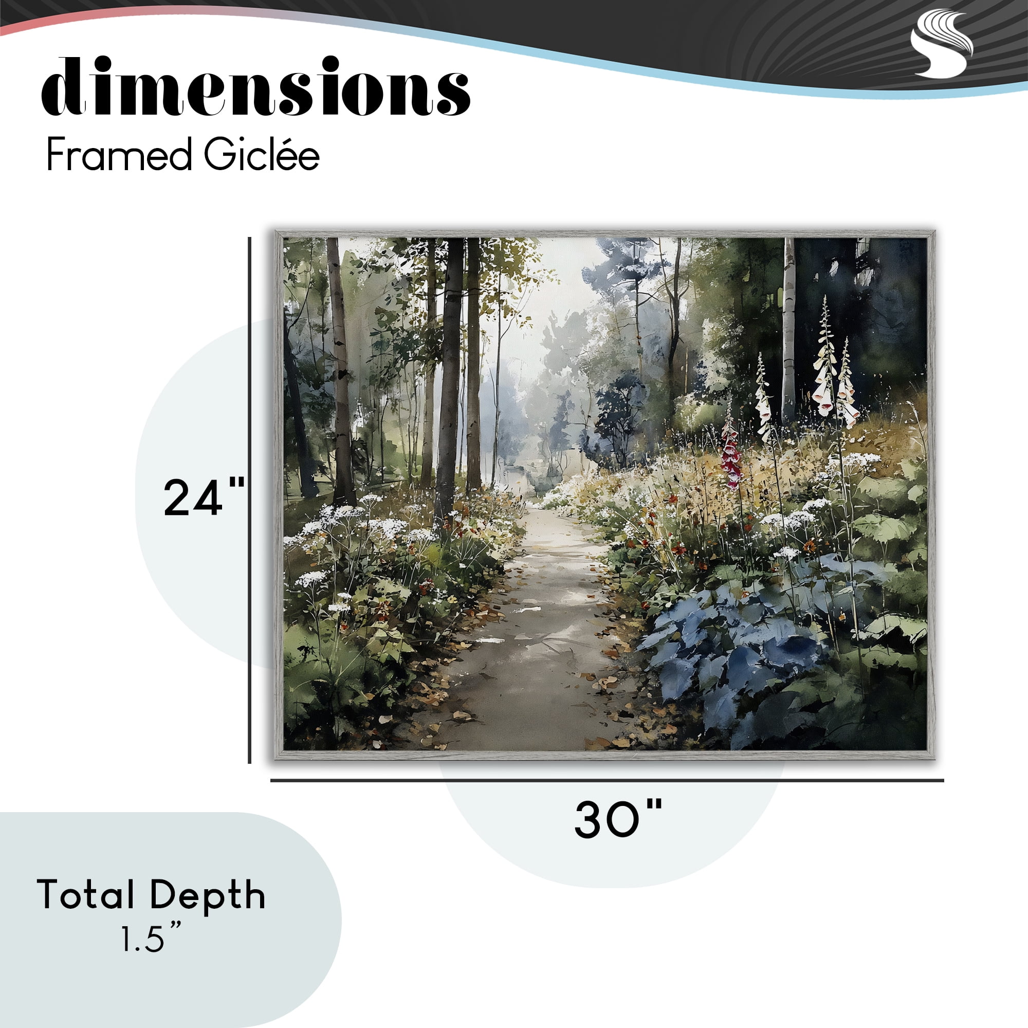 Stupell Industries Foliage Forest at Dusk Gray Framed Giclee Art, design by Franklyn Gregory