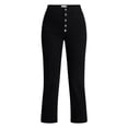 thumbnail image 6 of Time and Tru Women's High Rise Button Fly Cropped Jeans, 26.5" Inseam, Sizes 0-22, 6 of 6