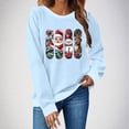 thumbnail image 2 of Christmas Long Sleeve T Shirt for Women Cute Santa Claus Elk Printed Tees Casual Crewneck Loose Fit Pullover Tops, 2 of 4