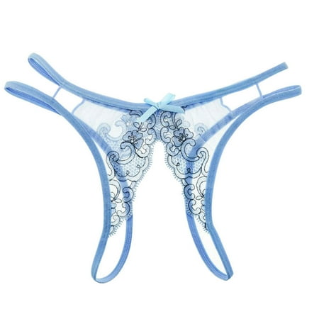 Landzoo Women s Hollow Mesh Embroidery Thin Lace Open Thong Sexy Pants Breathable Flexible Cozy Women Underwear