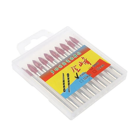 

GENEMA 10Pcs Glass Tile Ceramic Drill Set 3/16 Shank Carbide Tip-tip Throw Hole Drills