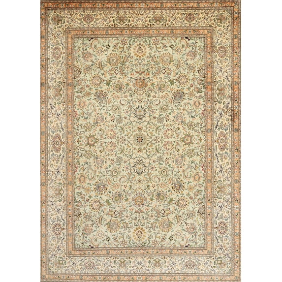 Ahgly Company Indoor Rectangle Traditional Brown Gold Persian Area Rugs, 6' x 9'