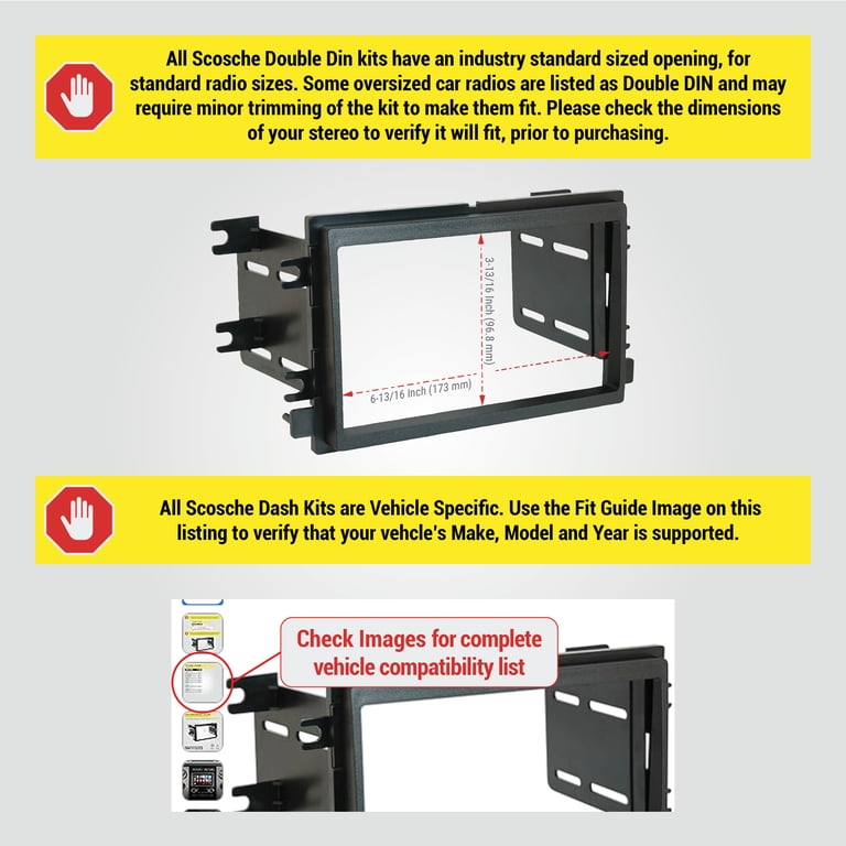Scosche FD1426B Double DIN Install Kit for 2004-09 Ford, Lincoln