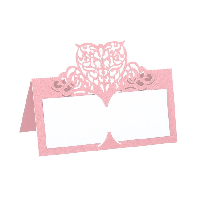 Unique Bargains Table Name Place Cards,25pack Favor Decor Hollow Butterfly Cut Design Seat Blank Card, Pink