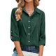 thumbnail image 4 of Camisas de Manga Larga para las Mujeres Botón de Solapa de Ajuste Suelto Delantero Blusa de Túnica de Imitación de Lino, Camisas de Manga Larga para las Mujeres Bajo Scrubs, 4 of 7