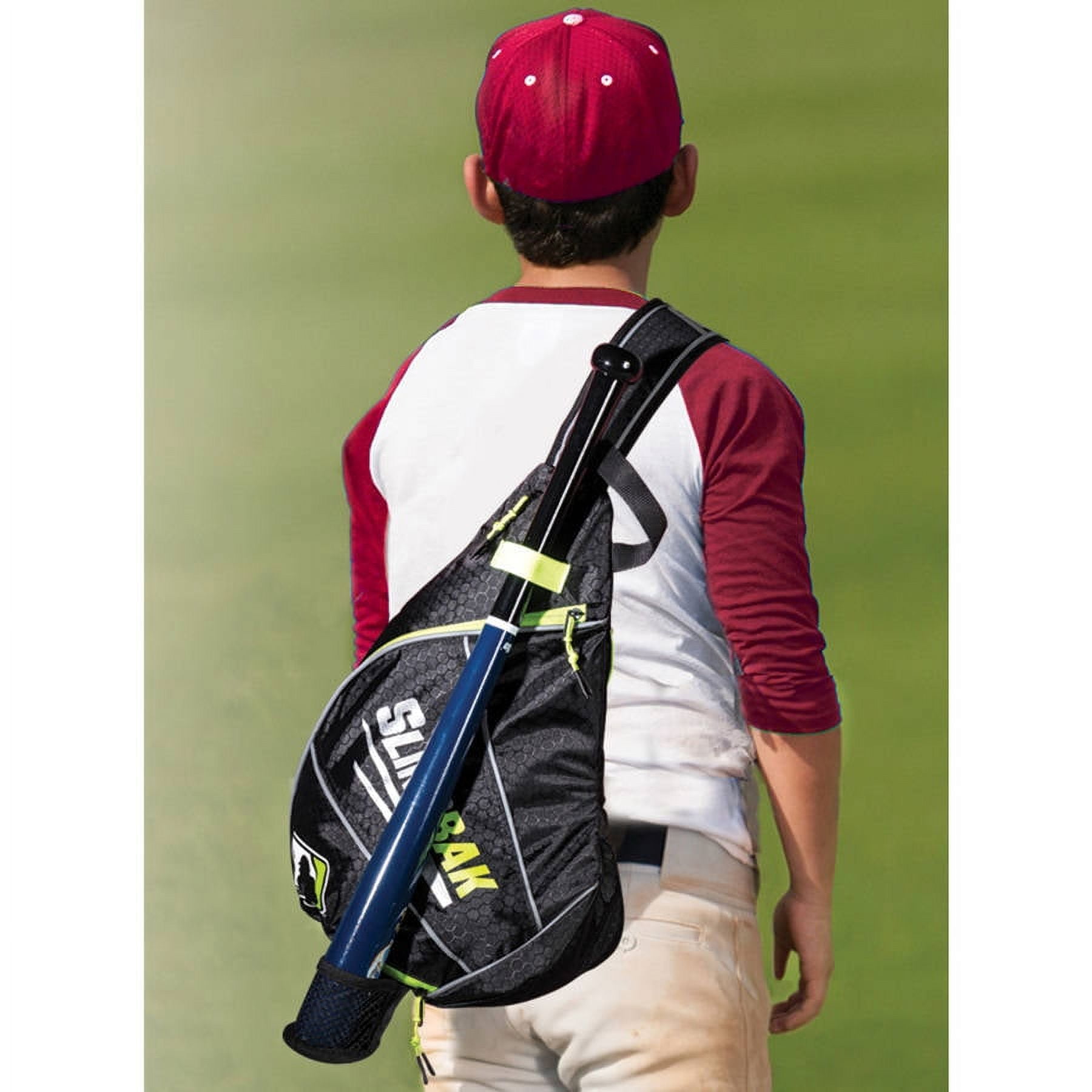 Franklin Sports MLB Slingback Youth Baseball Equipment Bag, Black/Optic Yellow
