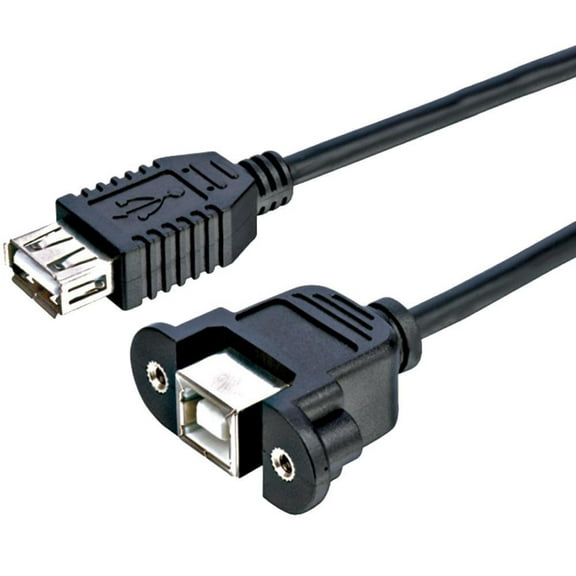PRO SIGNAL - USB B Female to USB A Female Panel Mount Adaptor Lead, 500mm Black