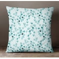 thumbnail image 2 of S4Sassy Indian Decorative Teal Green Pillow Cover Leaf Print Sofa Pillow Case Throw-22 x 22 Inches, 2 of 4
