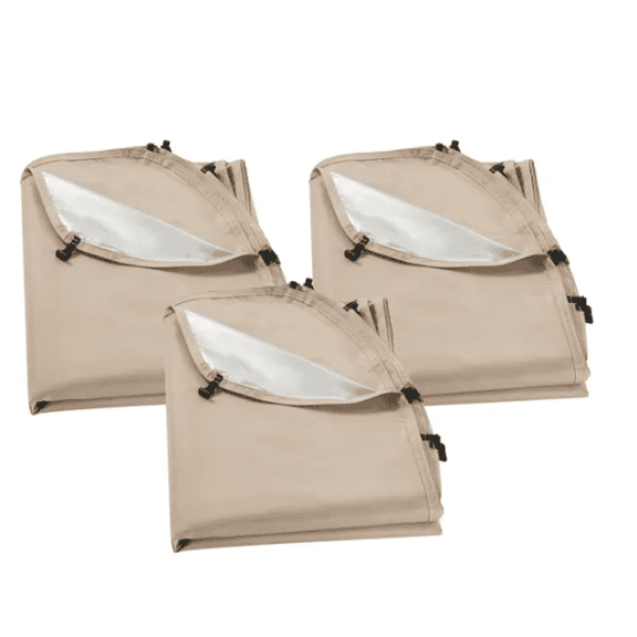 Sun Shade Sail Canopy Covers Fit for 10 x 9.2 ft Screen House Tent 300D Oxford Silver Coated Fabric Pack of 3 Beige