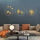 thumbnail image 4 of 3 piezas de esculturas de pared de hierro de metal, hojas de hierro, decoraciones de hojas de ginkgo y decoración de palmeras de pared, decoración de pared redonda para colgar en la pared para el hoga, 4 of 5