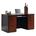 thumbnail image 2 of Sauder Via Wood Computer Desk in Classic Cherry/Black Accents, 2 of 4