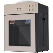 Electric Water Cooler Dispenser, 5 Gallon Min Cold and Hot Water Dispenser Top Loading Table Top Water Dispensers for Home Office School, Champagne Gold