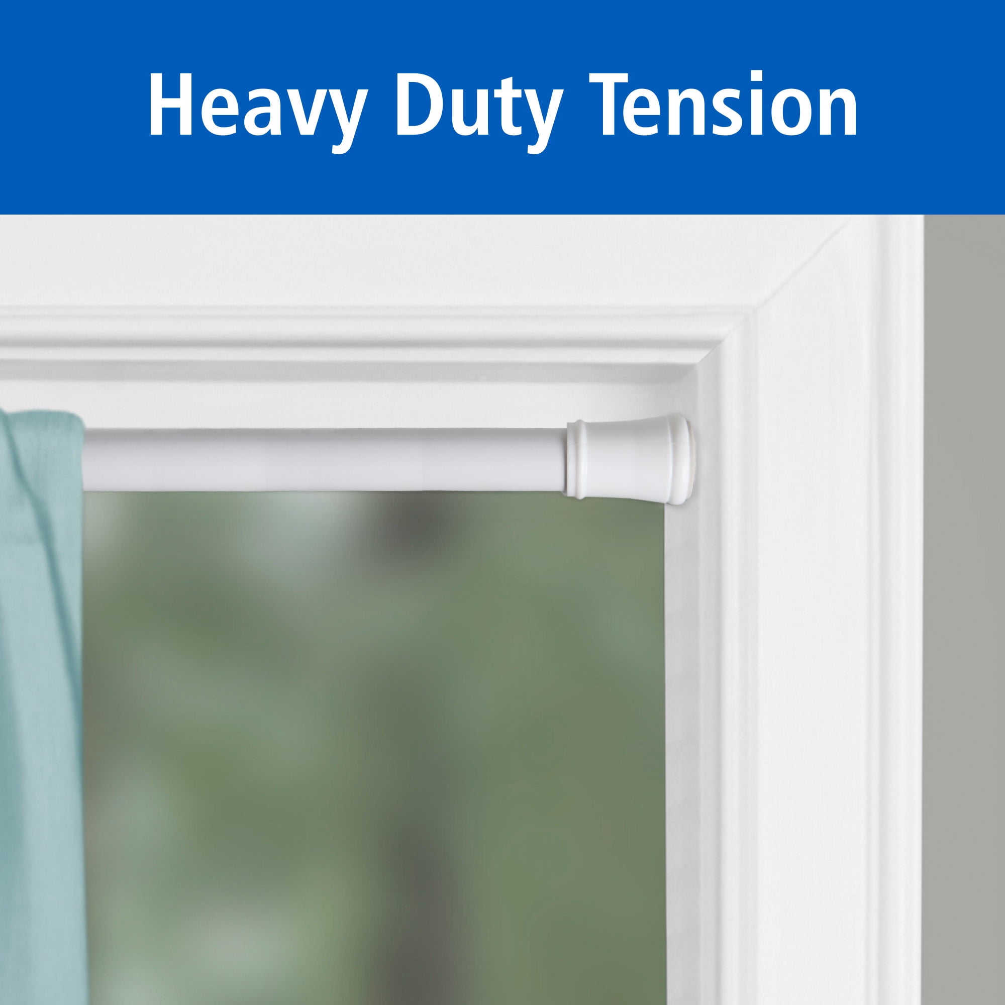Mainstays 1" White Adjustable Tension Window Curtain Rod, 48- 84"
