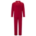 thumbnail image 3 of Michellecmm Family Matching Pajama Set Lapel Neck Button-up Long Sleeve Tops Long Pants 2-Piece Bow/Solid Color Loungewear Outfit, 3 of 10
