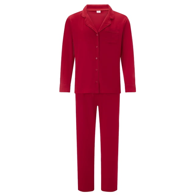 SUNSIOM Family Matching Pajama Set Lapel Neck Button-up Long Sleeve Tops Long Pants 2-Piece Bow/Solid Color Loungewear Outfit