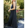 thumbnail image 6 of SIEANE Women's Sleeveless Long Dress V Neck Loose Curved Slit Hem Long Maxi Dress, 6 of 6