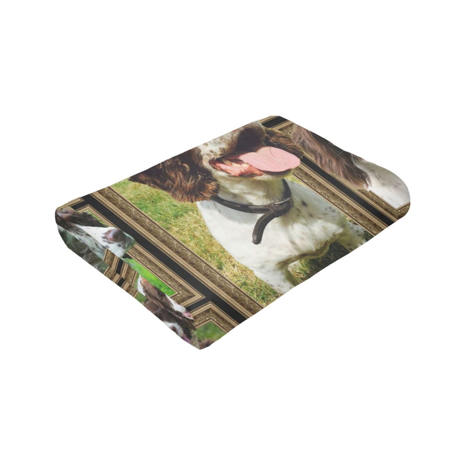 Wijzvio English Springer Spaniel Dog Throw Blanket Soft Fuzzy Fleece Blanket For Couch Bed Living Room Decoration 50"X40"