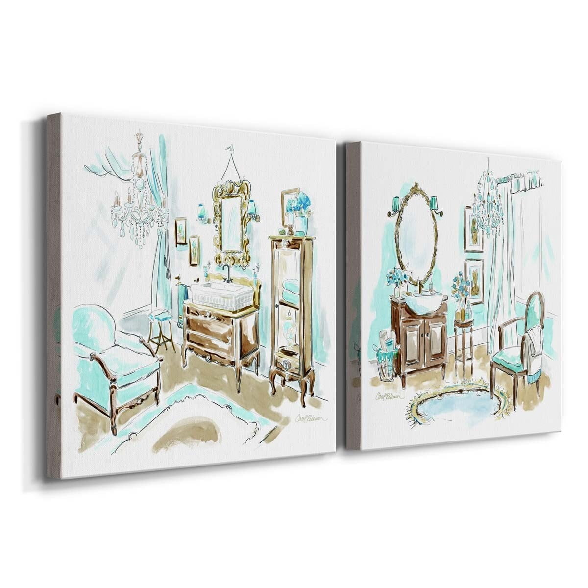 Happy Pear - Premium Gallery Wrapped Canvas - Ready to Hang Set of 2 - 10 x 10 Each