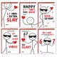 thumbnail image 1 of Tarjetas de San Valentín LINHARA, paquete de 6, con sobres y pegatinas, 1 of 9