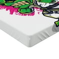 thumbnail image 2 of Ambesonne Cartoon Fitted Sheet, Angry Alien Karate Art, Queen Size, Green Pink, 2 of 3