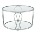 thumbnail image 3 of Gables 1-Shelf Metal Round Coffee Table, Chrome and Clear, 3 of 6