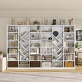thumbnail image 2 of 71" Tall Triple-Wide Bookcase with Adjustable, Casendy Cube Bookcase with Y-Shape Bookshelves, Modern Display Cabinet Book Library for Home Office, Living Room, White, 2 of 8
