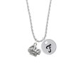 thumbnail image 2 of Delight Jewelry Silvertone Chef Hat Silvertone Script Initial Disc - F - Charm Necklace, 20"+3", 2 of 4