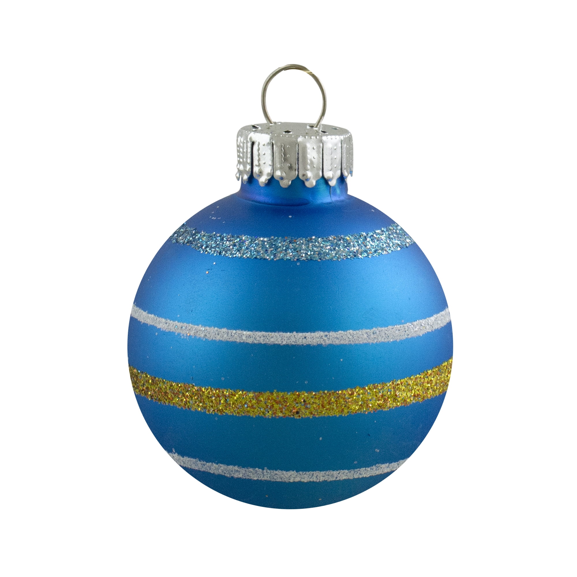 Swirl Glass Christmas Ball Ornaments - 1.5" (40mm) - Multicolor - 10ct