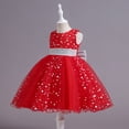 thumbnail image 1 of Vestido de princesa para niñas, vestido de novia de lunares, vestido pontón con lazo, vestido de fiesta de cumpleaños para niñas de flores, 1 of 6