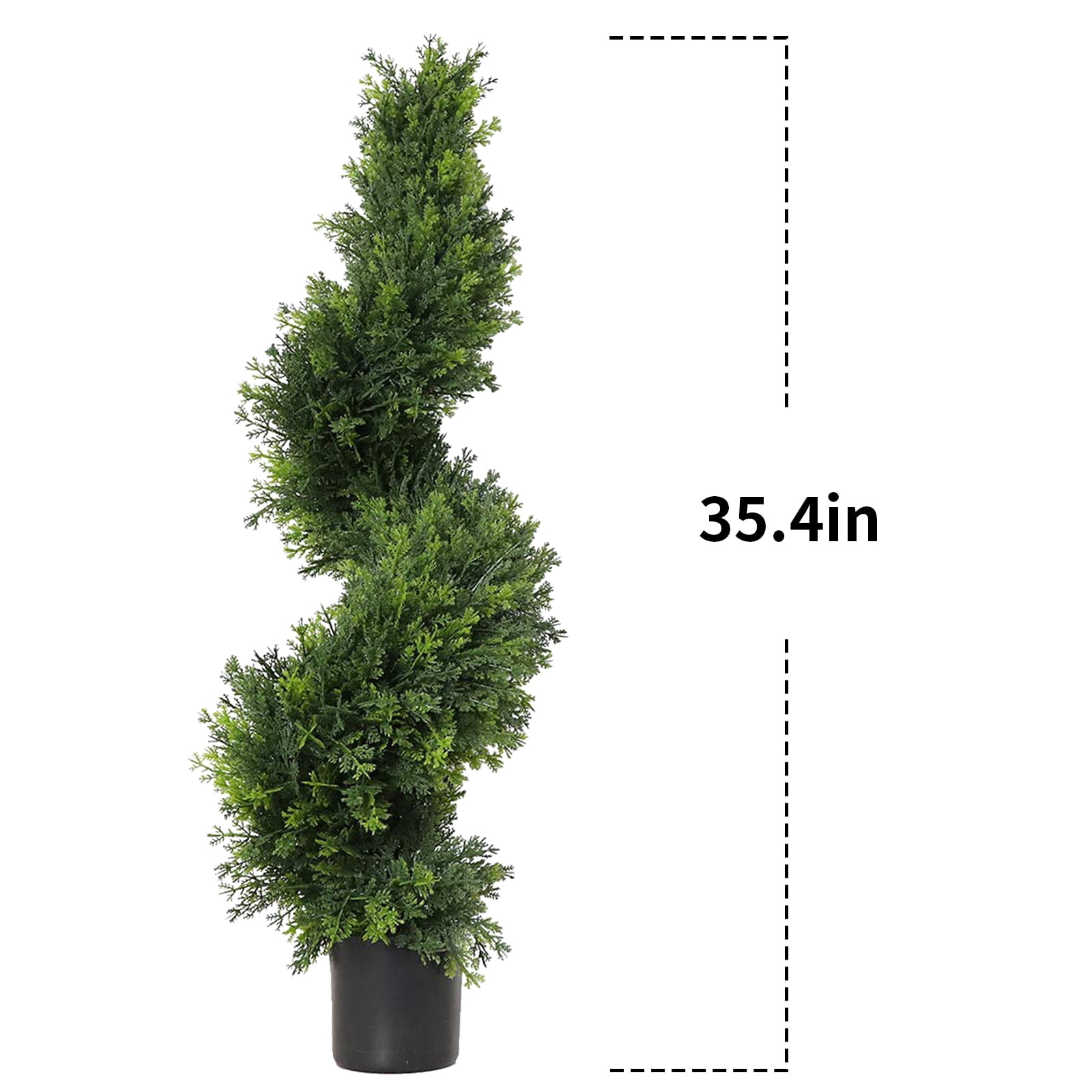 3ft Topiary Trees Artificial Plants Green Spiral Cypress Tree Potted Fake Plant Greenery for Decorative Indoor or Outdoor（35inch）