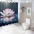 thumbnail image 7 of Creowell Lotus Flower Pretty Shower Curtain Bathroom Decor 100% Polyester Fiber Bathroom Shower Curtain Set with Hooks 69x72, 7 of 7