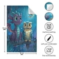 thumbnail image 3 of Wobogo Cute Dragon Owl Kitchen Towel 6 Piece Large Cotton Dishcloth Premium Absorbency Set with Hanging Loop, 3 of 7