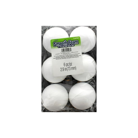 FloraCraft SmoothFoM Foam - Ball, Pkg of 6, 3" Dia