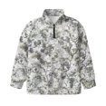 thumbnail image 4 of Uorisanigo Girls Half Zip Pullover Sweatshirt Soft Lightweight Gray Dead Leaves Print Half Zipper Crop Tops Size 5-6 Long Sleeve Lapel Zipper Sweatshirt Oversized Workout Shirts, 4 of 7