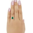 thumbnail image 4 of Halo Pear Teardrop Bridal Ring Round Green Emerald CZ 925 Sterling Silver Size 10, 4 of 4