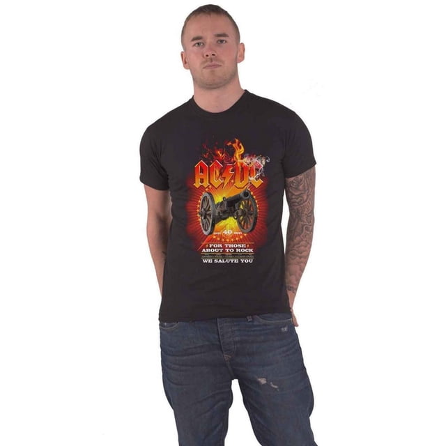 AC/DC Adult For Those About To Rock 40th Flames Cotton T-Shirt