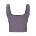 thumbnail image 6 of JGGSPWM Womens Square Neck Longline Sports Bra Workout Crop Tank Tops Padded Yoga Camisole with Built in Pads Purple L, 6 of 6