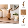 thumbnail image 5 of Bamboo Wood Duck in Boots Figurine for Home Decor - Sculptural Ornament for Bathroom, Office, and Living Room Decor - Decorative Statue for Shelf Accent and Coffee Table - 9", Brown & Tan, 5 of 13