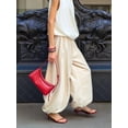 thumbnail image 6 of Women'S Casual Cotton Baggy Pants with Elastic Waist Relax Fit Lantern Trouser Color M, 6 of 10