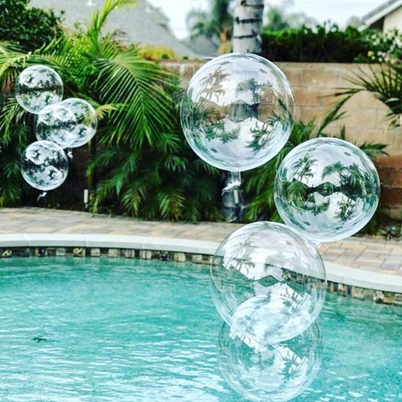 Zhuge Pop Balloons 25-Pack, 24 Inch Helium Clear Pop Balloons for LED Light Up Balloons, Christmas, Wedding, Birthday Party Decorations (LED String Lights Not Included)