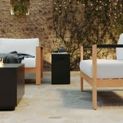 Better Homes & Gardens Modern 42 in Rectangle Propane Fire Pit Table with Tank Hideaway, Black