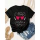 thumbnail image 2 of Valentine's Day Theme Printed Women's T-Shirt, Women's Valentine's Day Gift Casual, Fashionable, Comfortable, Soft, Athletic, Fitness, Daily, Outdoor, Home, Breathable, Crewneck Short Sleeve T-Shirt, 2 of 6