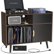 GDLF Record Player Stand, Turntable Stand with Vinyl Record Storage Holds Up to 350 Albums