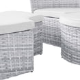 thumbnail image 4 of Lounge Daybed Sofa Bed, Grey Gray White, Rattan, Wicker, Modern Contemporary, Outdoor Patio Balcony Cafe Bistro Garden Furniture Hotel Hospitality, 4 of 9
