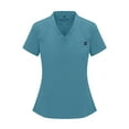 thumbnail image 2 of Natural Uniforms Womens Cool Stretch Modern Tuck-In Top Yoga Jogger Scrub Set with Regular and Petite Sizes (Teal, 3X-Large), 2 of 6