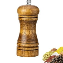 Pepper Grinder Salt Grinder Wooden Pepper Mill Grinder w/Adjustable Coarse, 5 inch Tall Wood Refillable Manual Pepper Grinder Mill Peppermill for Black Peppercorn, Easy Clean