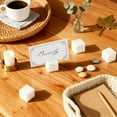 thumbnail image 3 of Elegant White Marble Cube Place Card Holders(Set of 4), Handcrafted of Natural Marble for Sophisticated Table Decor, Dinner Party, Everyday Dishes or Fancier Table Settings, 3 of 9